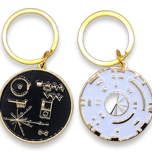 NASA Voyager & Perseverance Double Sided Keychain - Double Sided Round Charm Celebrating NASA&#39;s Amazing Missions! A Gift for Space Lovers
