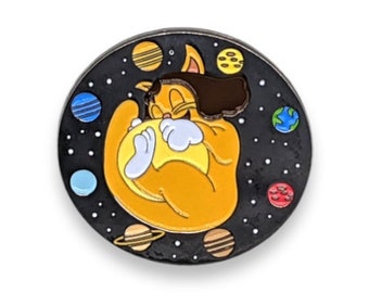 CatPURRnicus - Glow in the Dark Nicolaus Copernicus Enamel Pin - Astronomy Pin Celebrating The Cool Cat At The Center Of Our Solar System