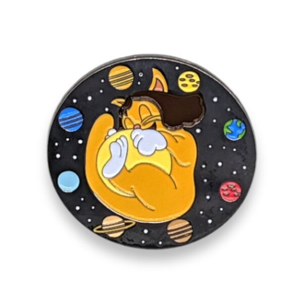 CatPURRnicus - Glow in the Dark Nicolaus Copernicus Enamel Pin - Astronomy Pin Celebrating The Cool Cat At The Center Of Our Solar System