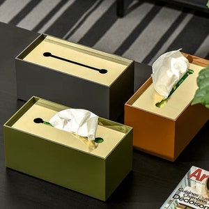 Modern Tissue Box with Stainless Cover