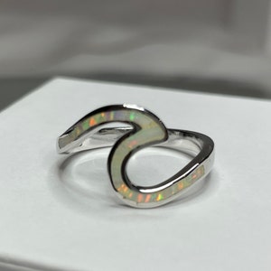 White Opal Wave Ring
