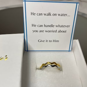 Wave Ring Set- Adjustable Ring, Christian Ring, Rings for Women, Gift for Her, Faith-based Gift, Gift for Christian Women, Unique Gift