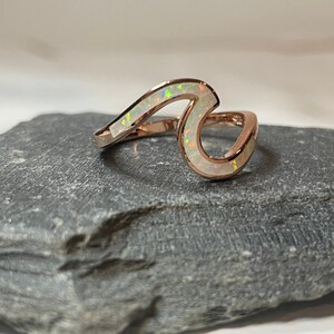 White Opal Wave Ring