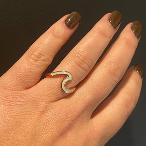 White Opal Wave Ring
