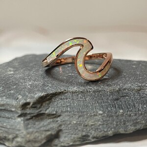White Opal Wave Ring