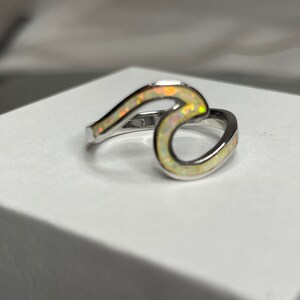 White Opal Wave Ring