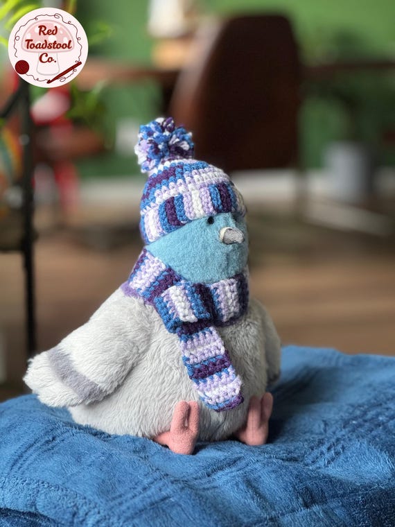 Winter Pom-pom Hat and Scarf Crochet Pattern Made to Fit Jellycat