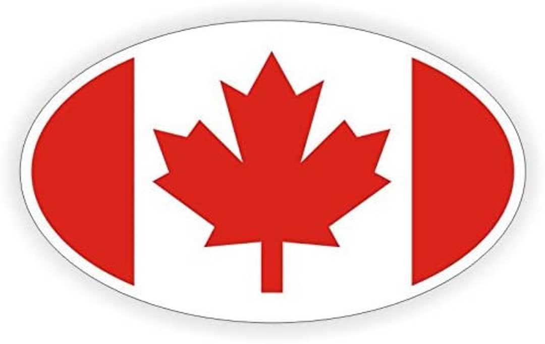 Canada Flag Oval Vinyl Bumper Sticker Window Decal Euro Canadian Maple  Size: 3 X 5 - Etsy Hong Kong