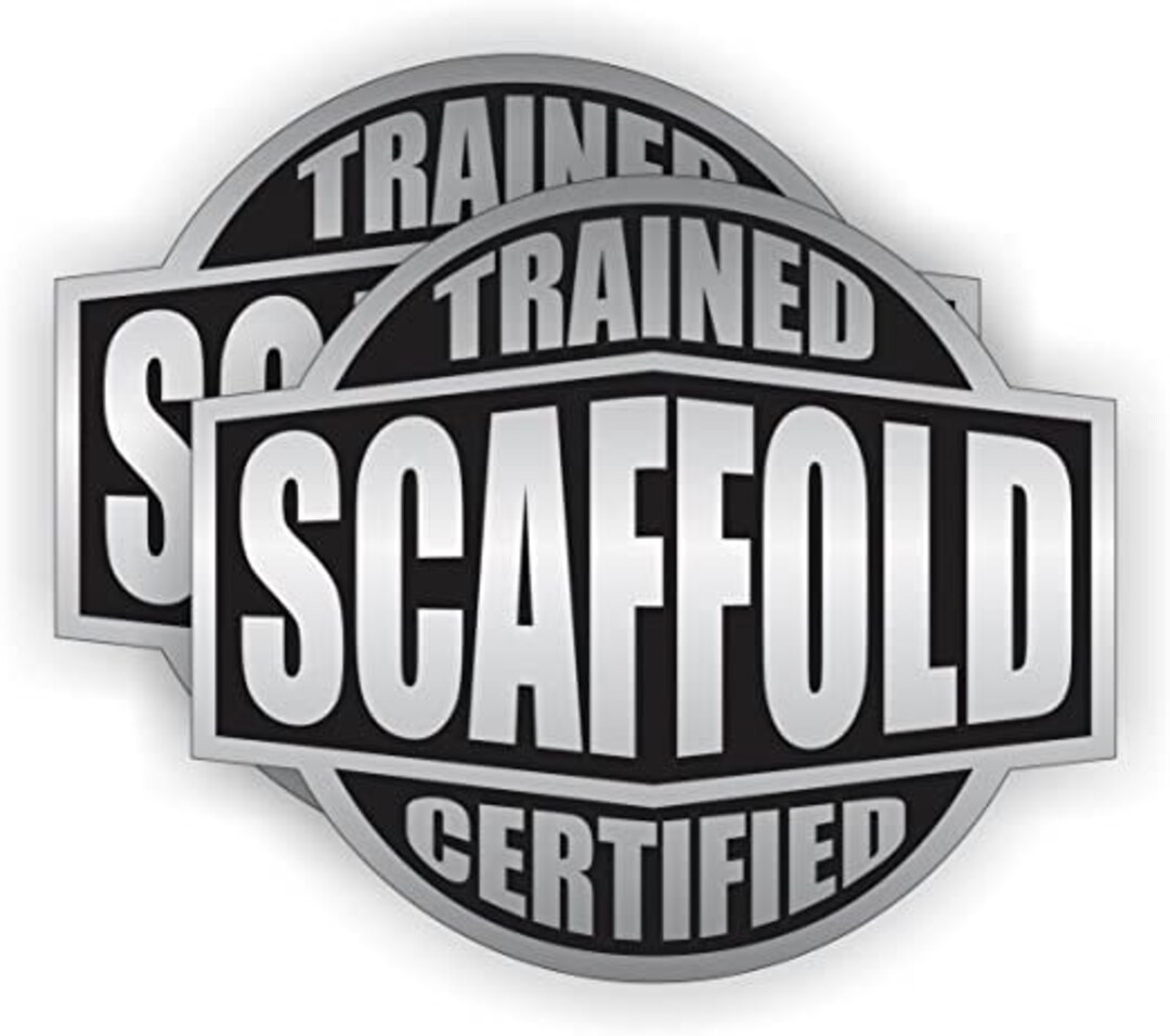 Scaffold Trained & Certified Hard Hat Sticker / Helmet Decal Label ...