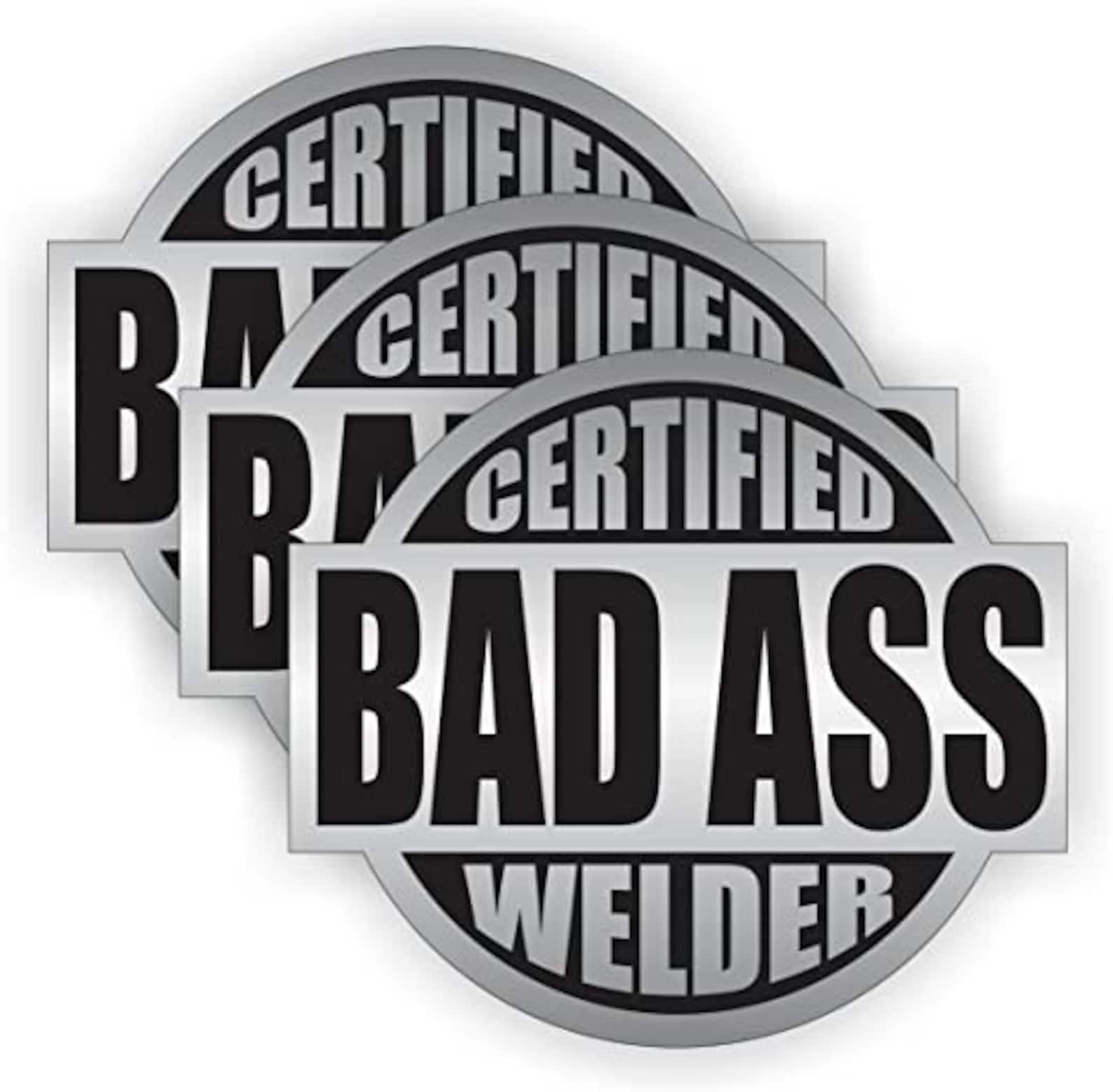 2x Certified Bad Ass Welder Hard Hat Stickers - Welding Helmet Decals - (Pair) E - Foto 8