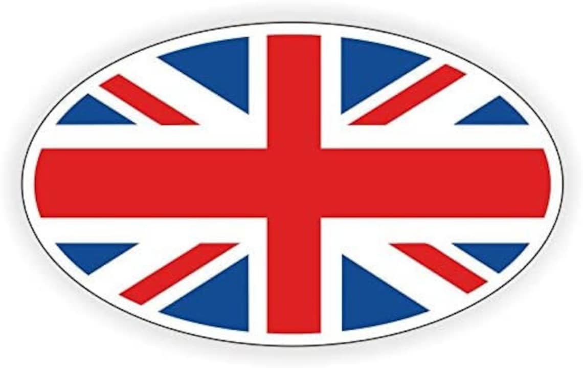 British Flag Oval Vinyl Bumper Sticker Window Decal Euro Etsy