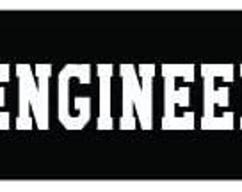 Pair of 3" Engineer funny hard hat/helmet vinyl decal sticker