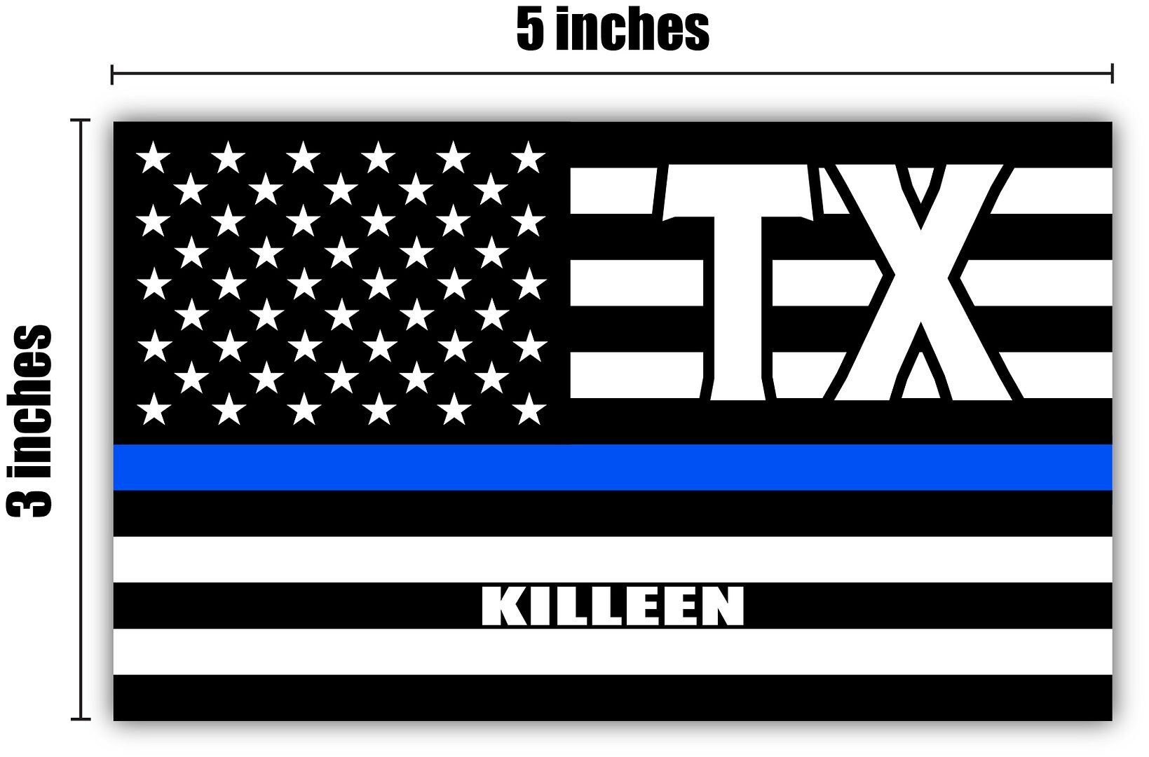 Killeen TX Texas Bell County Thin Blue Line Stealthy USA Flag pic photo