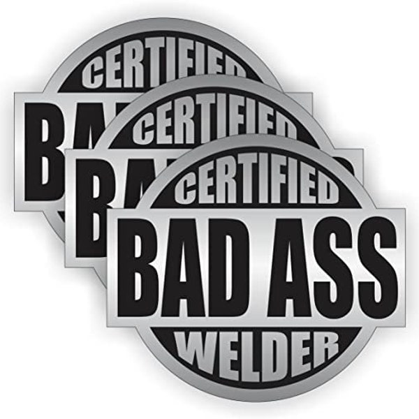 2x Certified Bad Ass Welder Hard Hat Stickers - Welding Helmet Decals - (Pair) E - Foto 14
