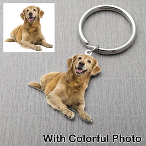 Custom Pet Photo Keychain Picture Keyring Dog Photo Keychain Pet Memorial Gift For Pet Lover Gift Personalized Pet Photo Keyring