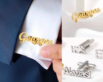 Custom Name Cufflinks | Initial Cufflinks | Letter Cufflinks | Groom Wedding Cufflinks