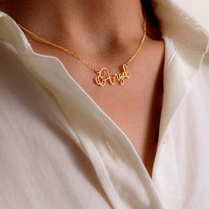 Mais de 35 estilos de fonte colar com nome de aço inoxidável personalizado com letra personalizada ouro rosa pingente de prata presente para ela ele mãe gf bf casais garoto