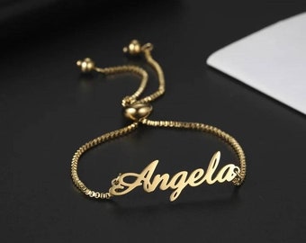 20 Font Styles Personalized Custom Name Bracelet For Women Baby Girls Letters Jewelry Gold Silver Color Size Adjustable Chain Bracelets