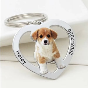 Personalized Pet Photo Keychain Custom dog Picture Keyring Dog Photo Keychain Pet Memorial Gift Custom Pet Photo Keychain Pet Lover Gift