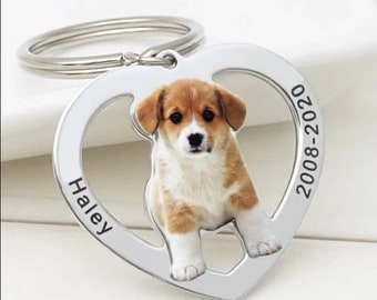 Custom Pet Keychain | Personalized Pet Portrait Keychain | Dog Cat Memorial Gift | Pet Face Keyring | Custom Photo Keychain