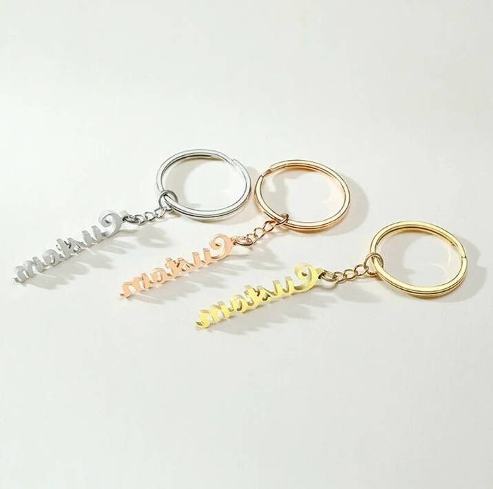 20 Font Styles Customized Keyring Stainless Steel Name Personalized ...