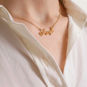 Collier prénom en argent sterling 925, collier personnalisé avec nom, collier prénom délicat, collier prénom minimaliste personnalisé, cadeau de fête des mères