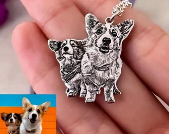Handmade Pet Portrait Necklace • Personalized Dog or Cat Photo Jewelry