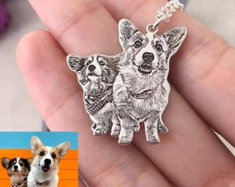 Custom Pet Portrait Necklace • Personalized Photo Memorial Jewelry