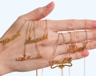 Custom Name Necklace: Stainless Steel Personalized Pendant, 35+ Font Choices
