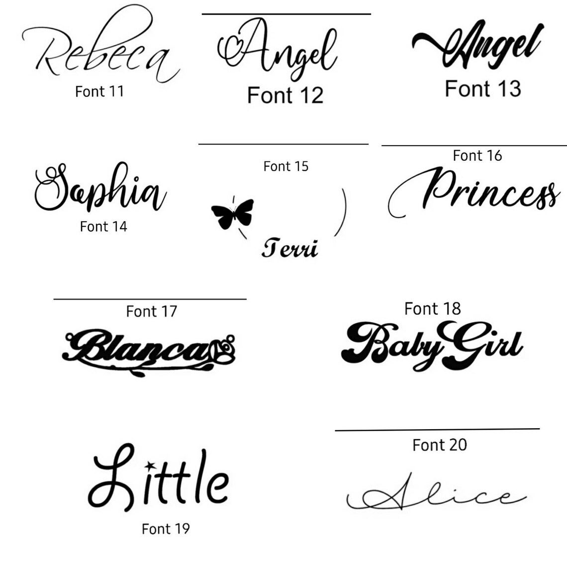 20 Font Styles Customized Stainless Steel Name Necklace Etsy