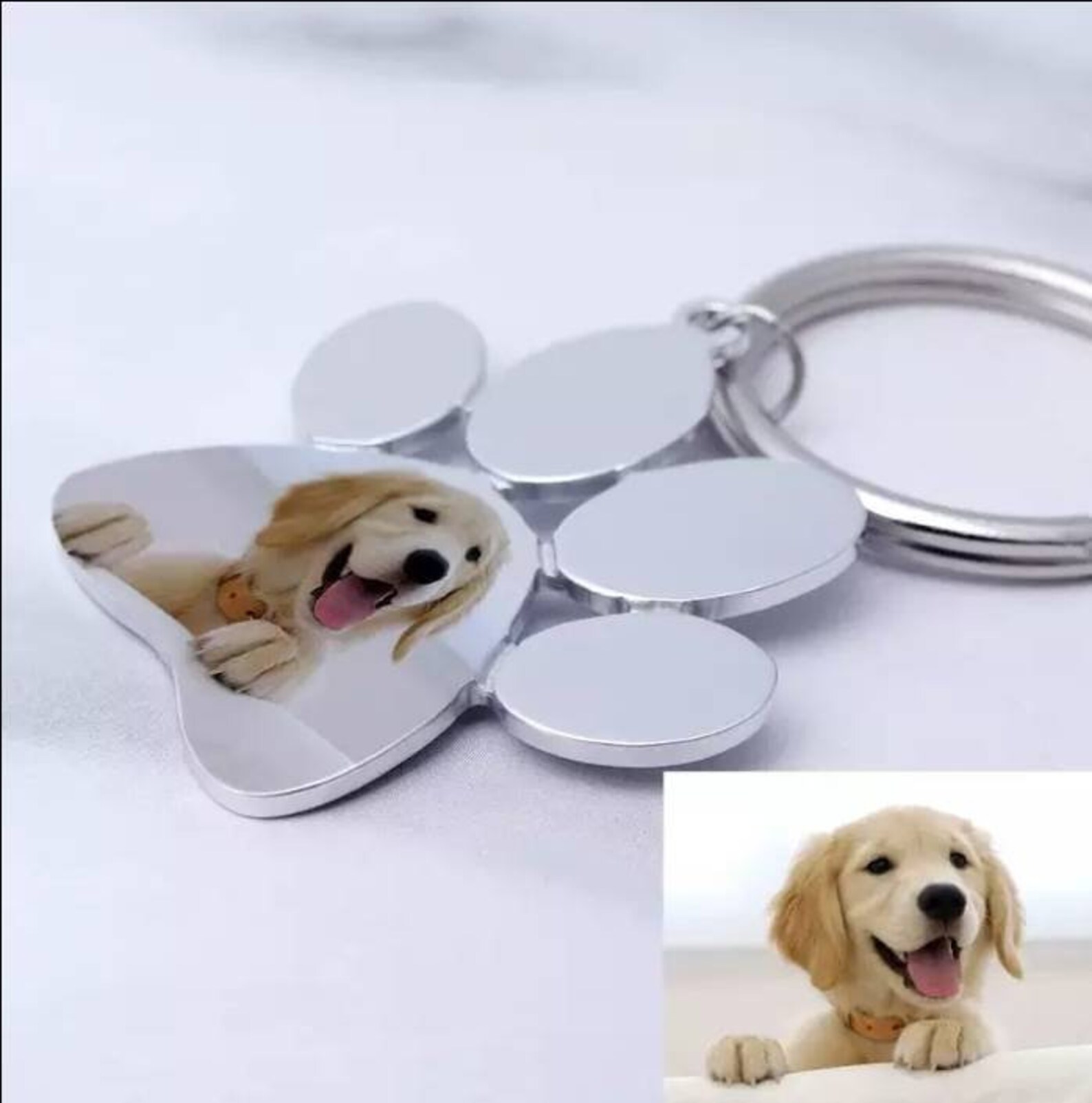 Custom Pet Photo Keychain Picture Keyring Dog Photo Keychain Etsy