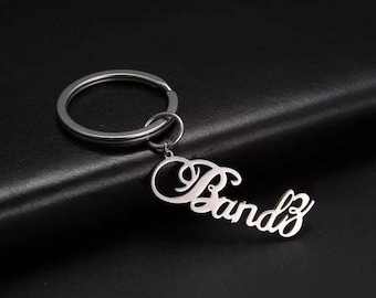 Personalisierter Schlüsselanhänger aus Edelstahl mit über 35 Schriftarten, Namensaufdruck, silberner Buchstabe, Geschenk für sie, ihn, Mama, Freundin, Freund, Paare, Kinder