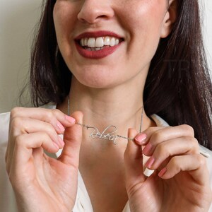 Collier prénom en argent sterling 925, collier personnalisé avec nom, collier prénom délicat, collier prénom minimaliste personnalisé, cadeau de fête des mères