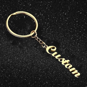 20 estilos de fuente Llavero personalizado Nombre de acero inoxidable Carta personalizada Plata Rosa Oro Llavero Regalo para ella él mamá gf bf parejas niño