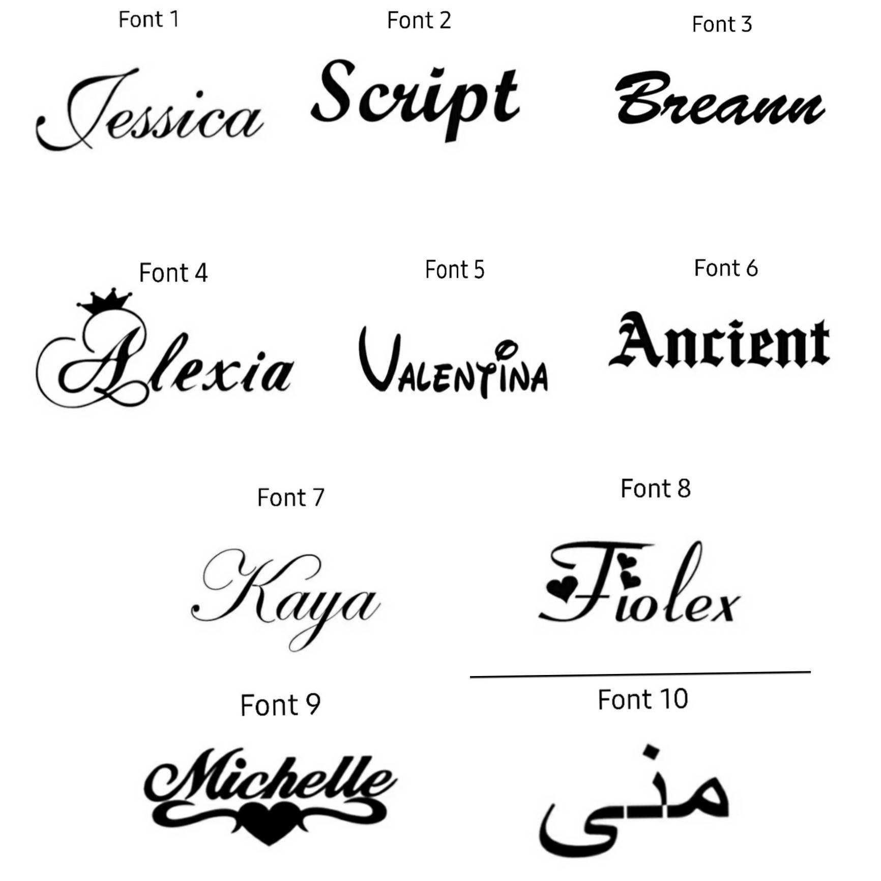 20 Font Styles Customized Stainless Steel Name Necklace Etsy