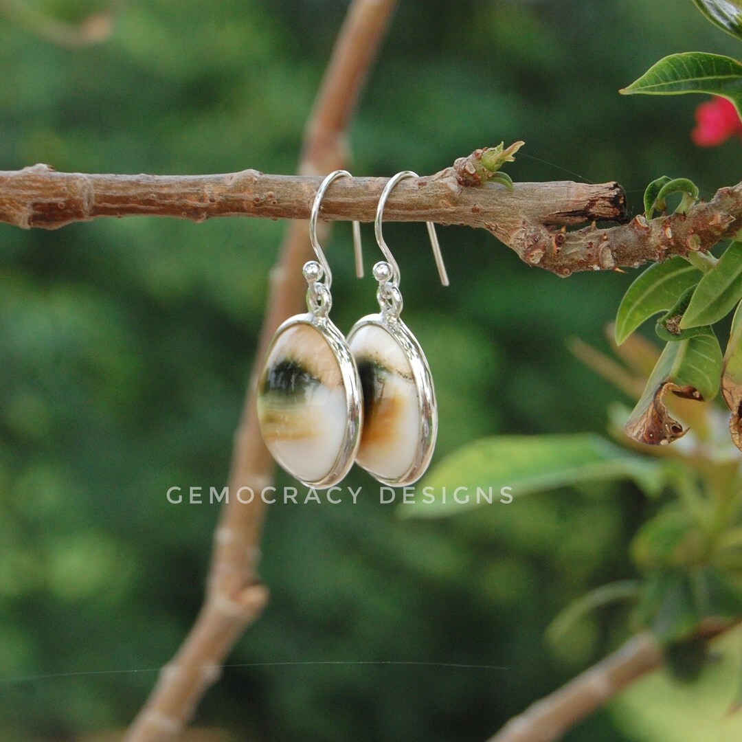 Shiva Eye Shell Jewelry 925 Solid Sterling Silver Earrings Shell