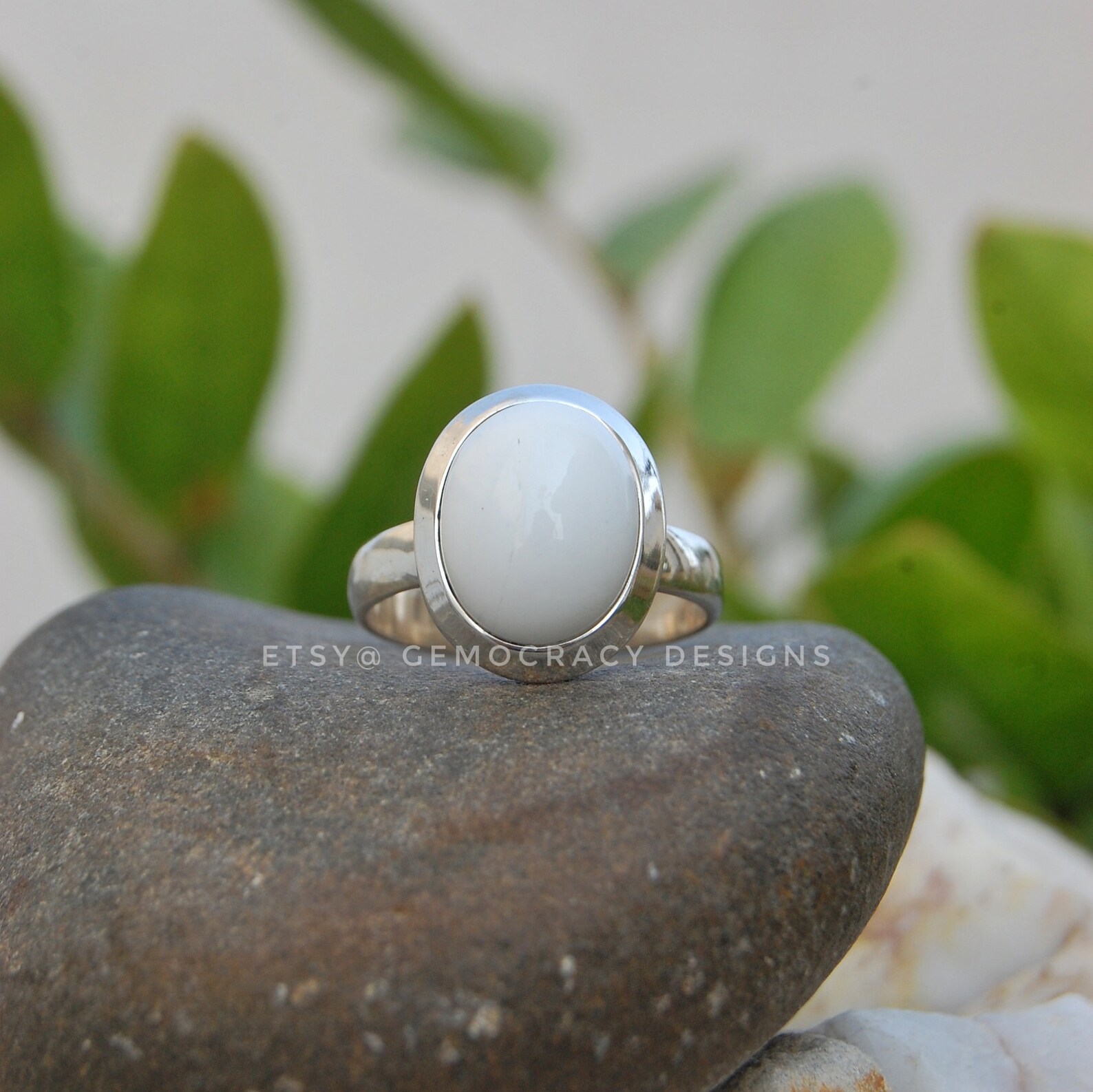 Peaceful White Quartz Ring 925 Sterling Silver Ring Quartz Etsy