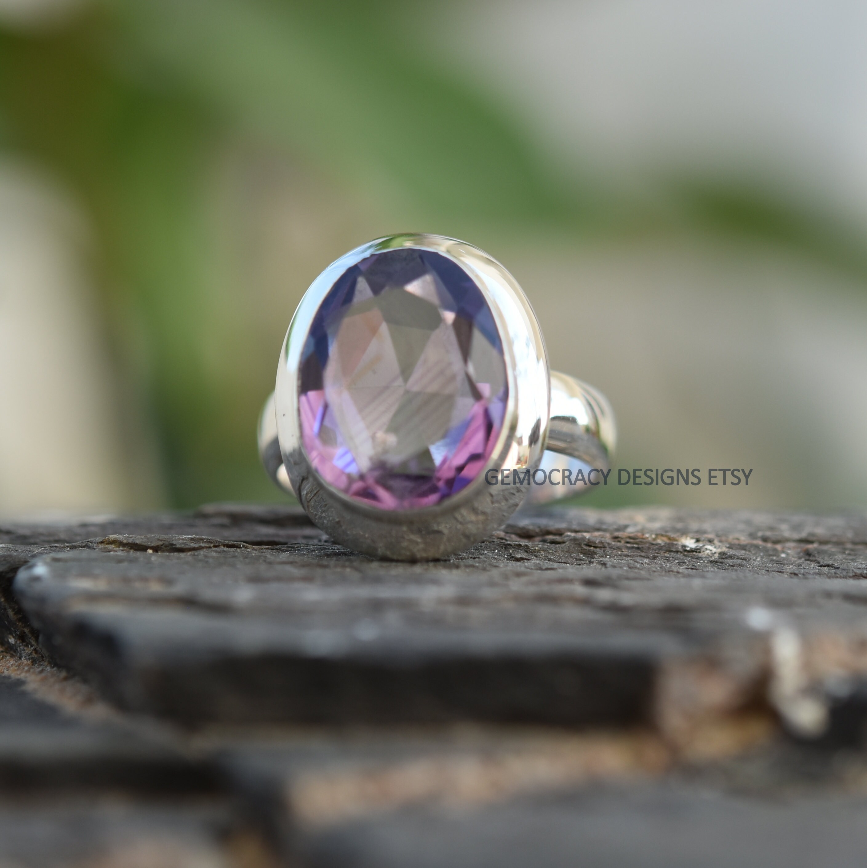 African Amethyst Ring 925 Sterling Silver Ring Amethyst Etsy