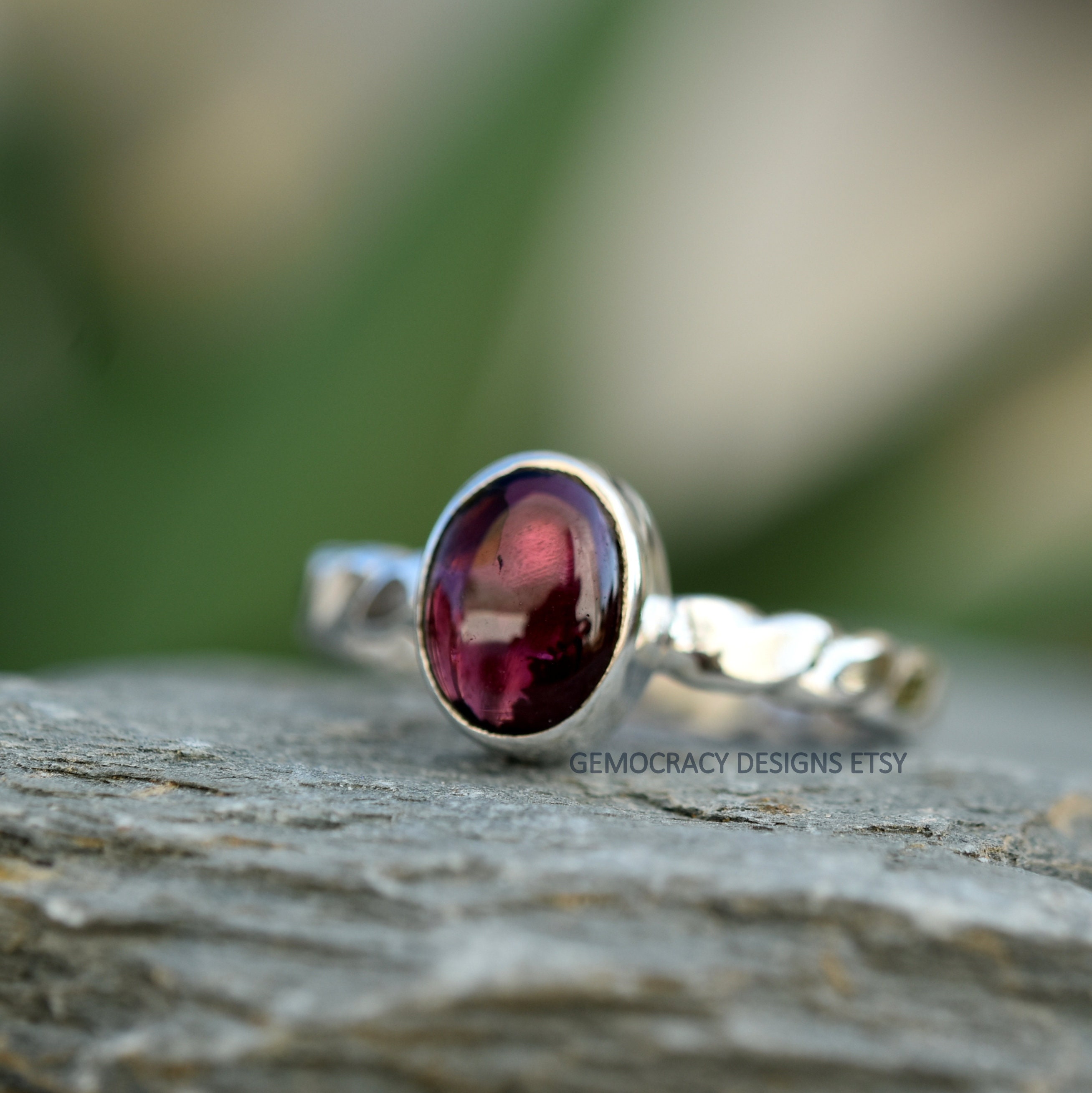 Buy GUARDIAN ANGELS Silver Ring With Garnet sizes 5 to 8.5 Online in India  - Etsy