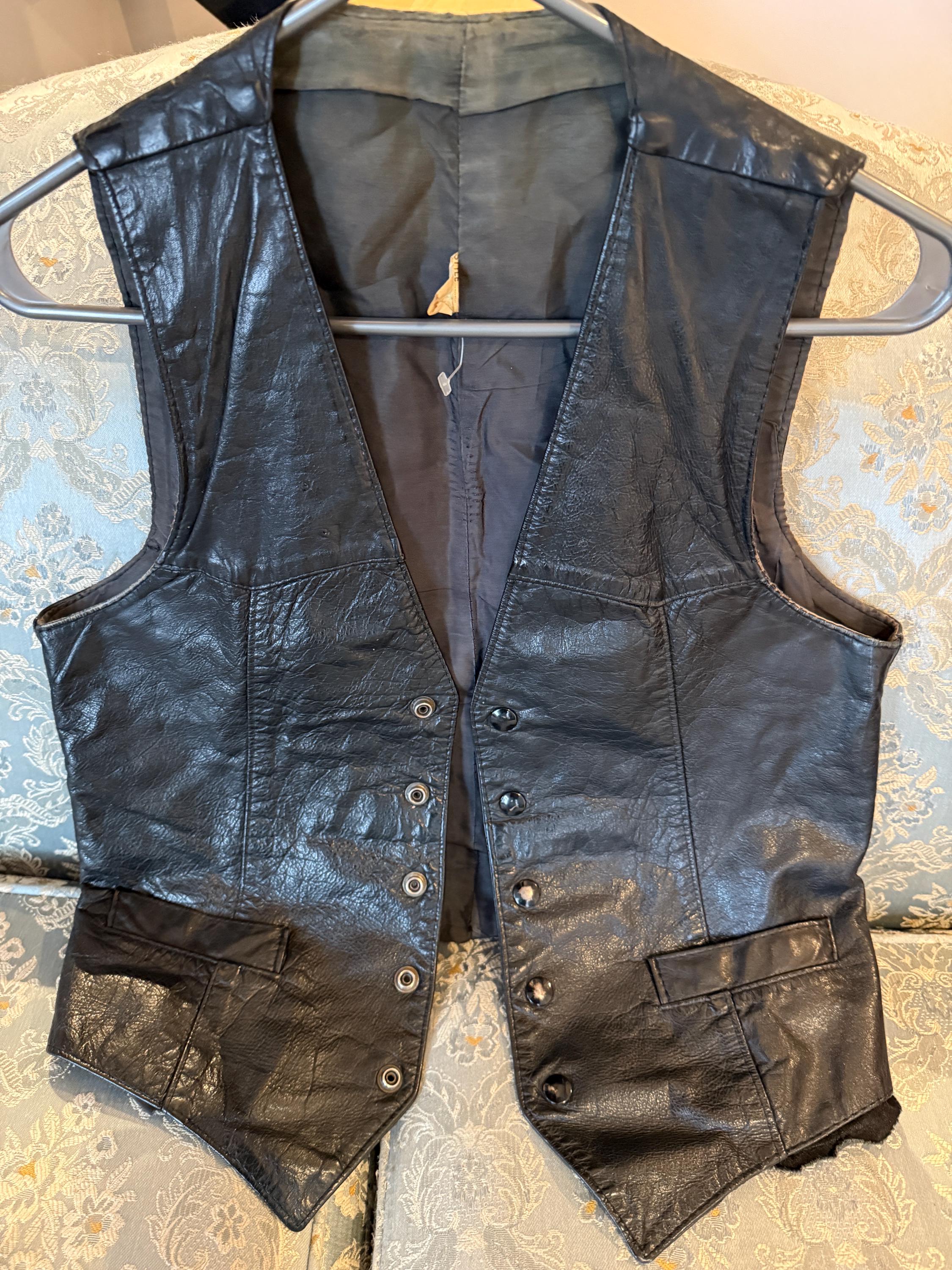 Leather teddy vest - Black main image 0