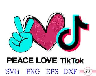 Peace Love Tik Tok Svg Etsy