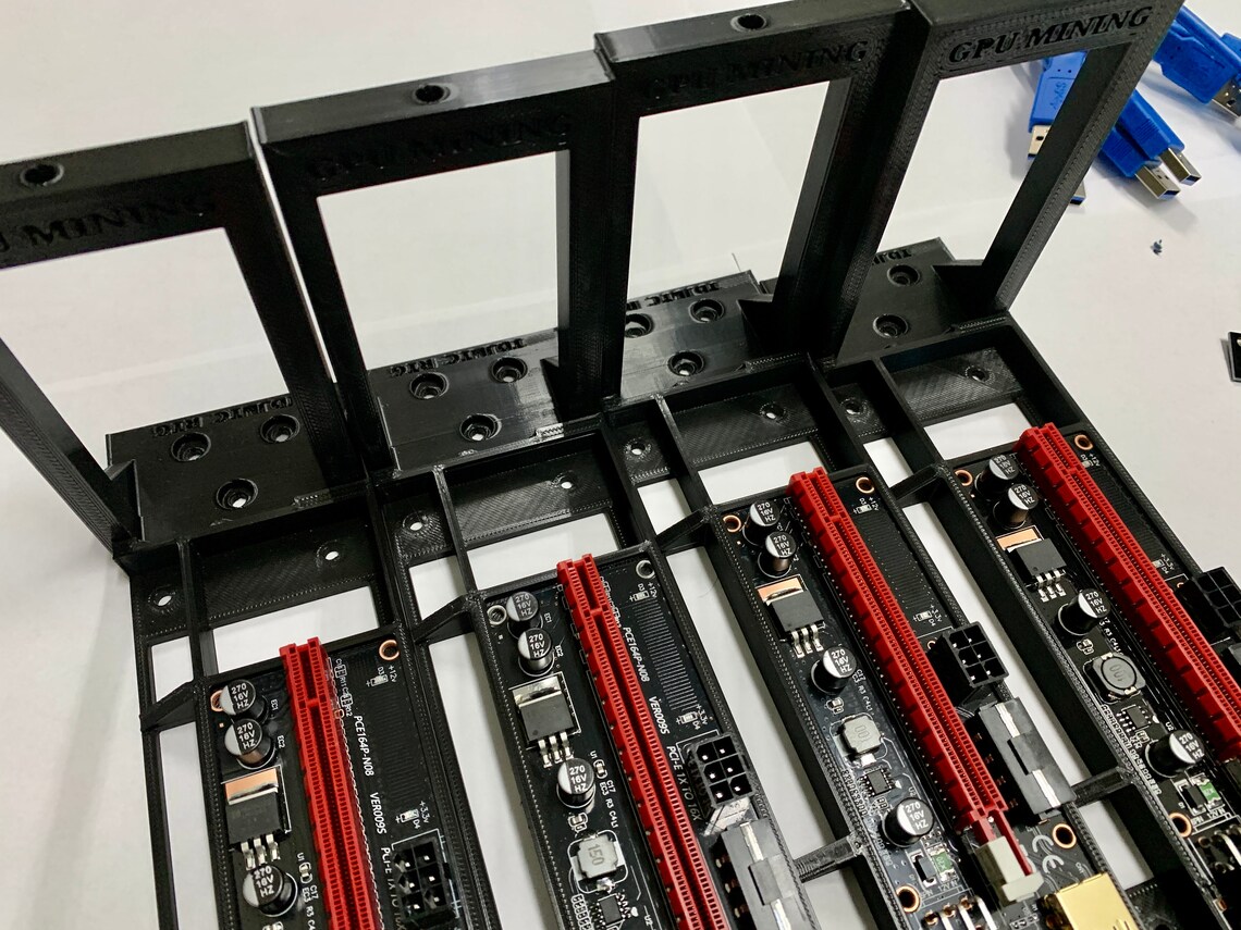 Custom Made 4 GPU Riser and Mounting Hardware w/ 8pin to | Etsy