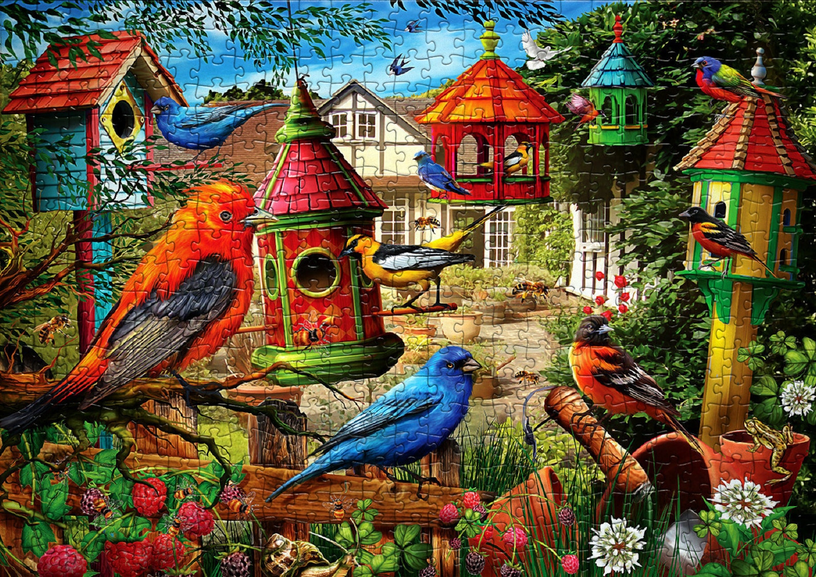 Puzzle bird. Пазлы птицы. Домик для птиц. Пазлы птицы для детей. Птички в саду пазл.