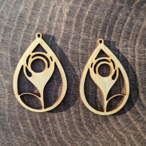 Rose Teardrop Earring Blanks