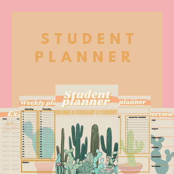 Student planner printable Cactus