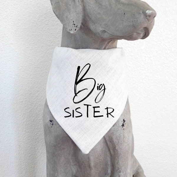 Dog Bandana - Big Sister Pregnancy Announcement New Baby On The Way -  Cute Dog Saying -  Fashion Bandana - Slides Over Collar