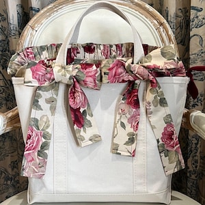 Custom Boat and Tote Insert Liner Floral Rose Cottagecore Mini, Small, Medium, Large, X-Large (Tote is Not Included)