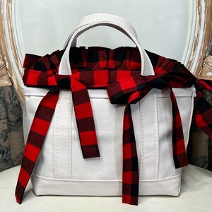 Custom Tie Boat and Tote Insert Liner Christmas Buffalo Check Plaid Mini, Small, Medium, Large, X-Large (Tote is Not Included)