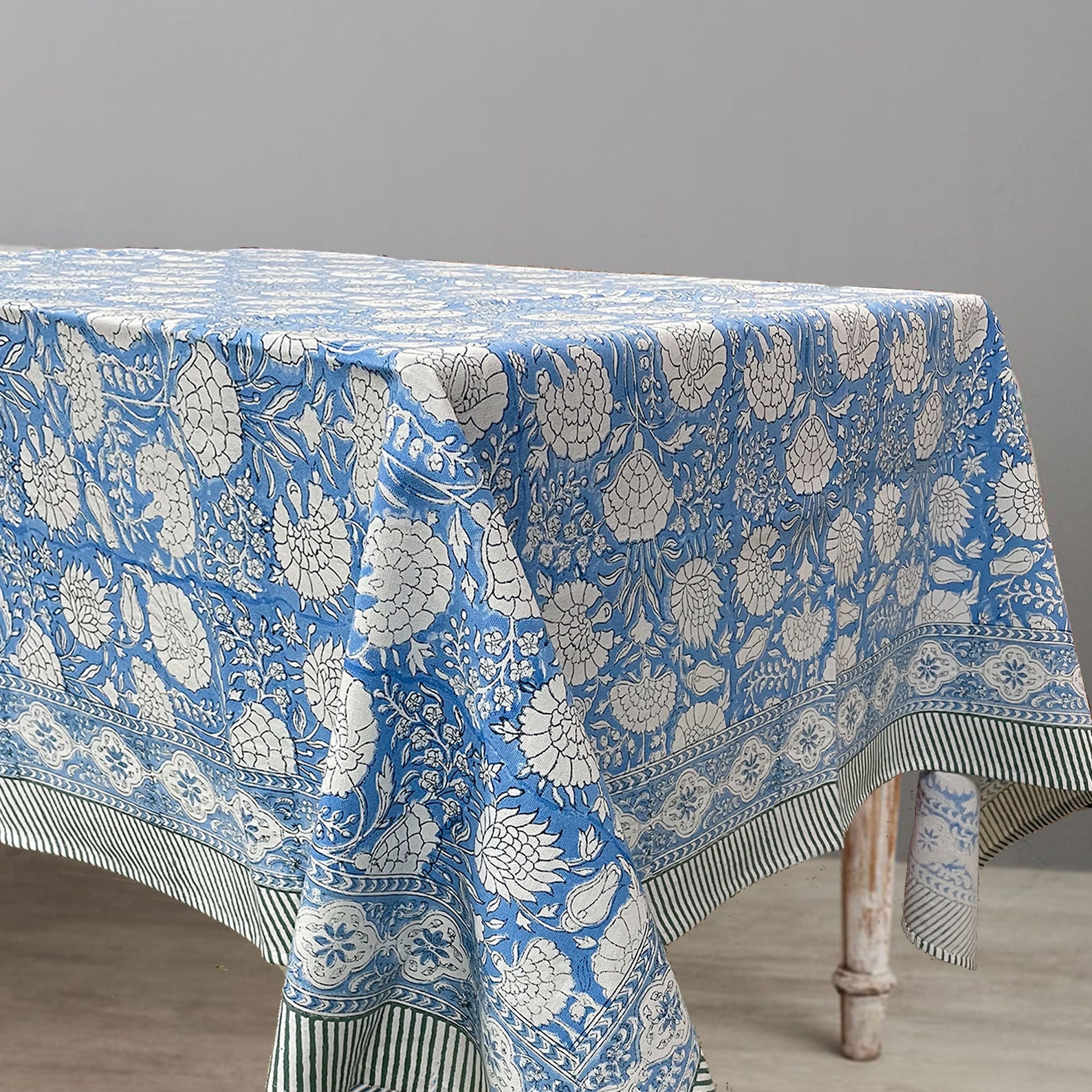 Indian Block Print Tablecloth Floral Cotton Table Cover Etsy Australia