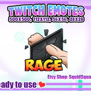 Emote Twitch rabbia / Youtube / adesivo Facebook / Monitor pugno mano cartone animato